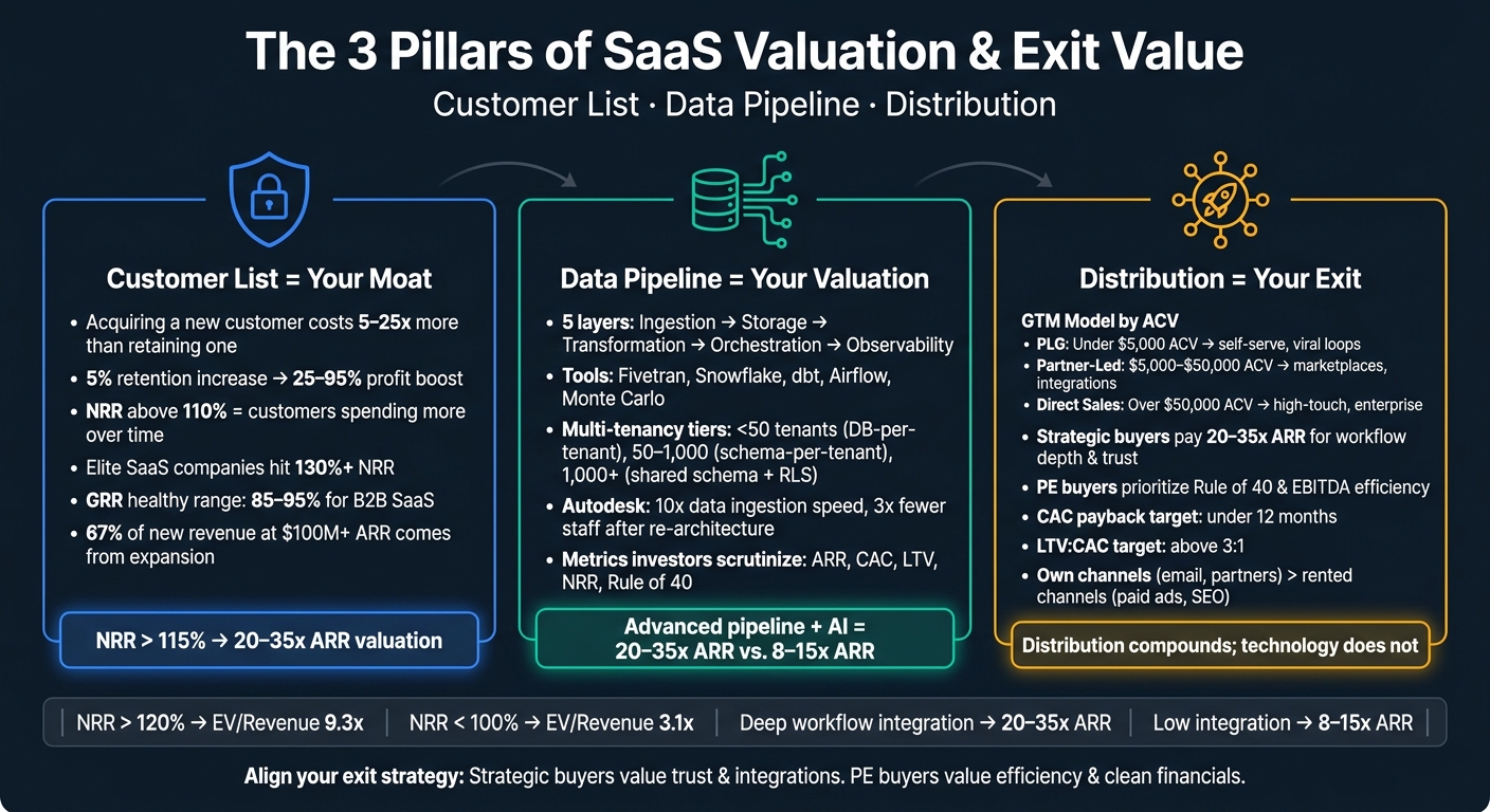 SaaS Valuation Drivers: Customer List, Data Pipeline & Distribution
