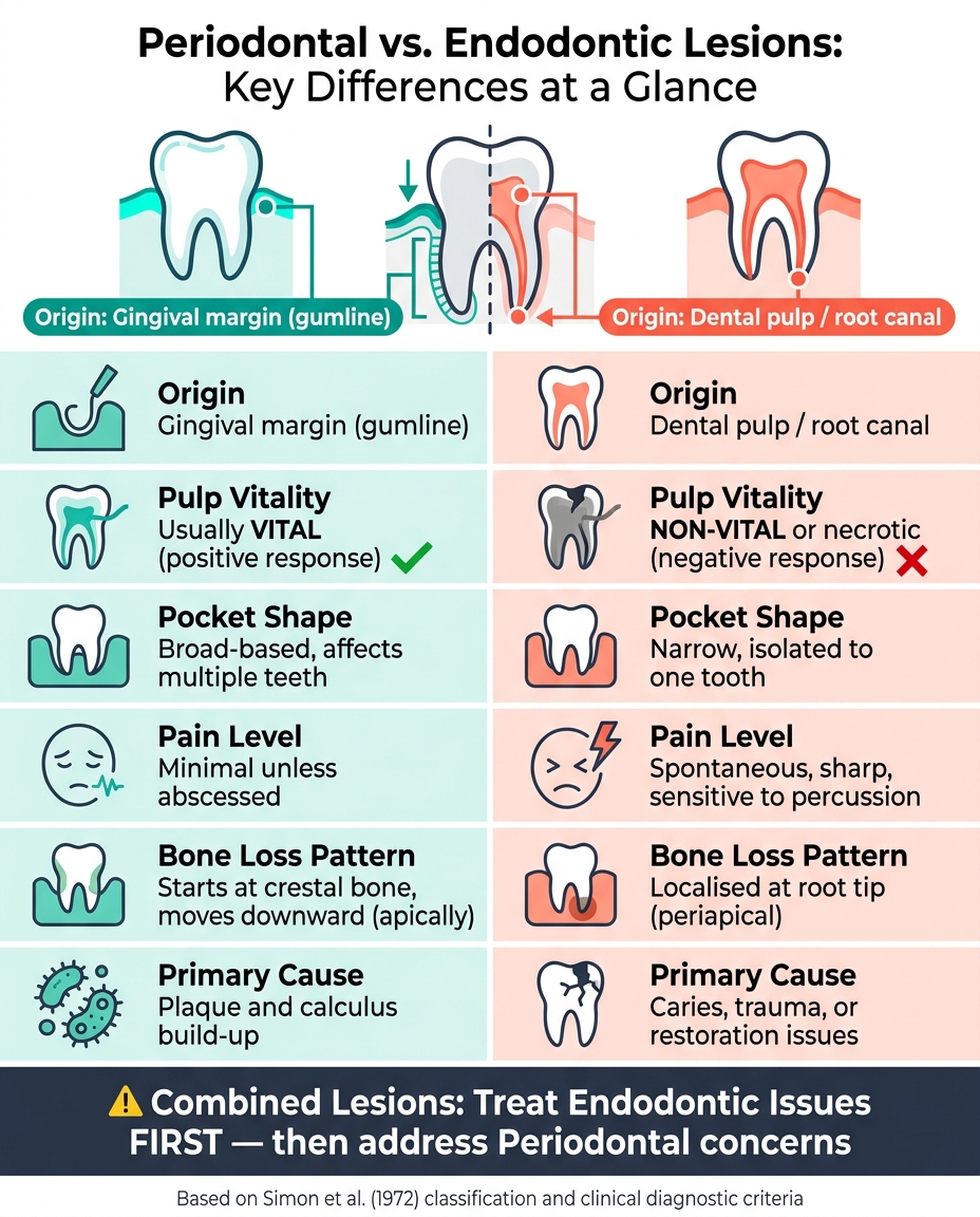 Periodontal vs. Endodontic Lesions: Key Differences at a Glance