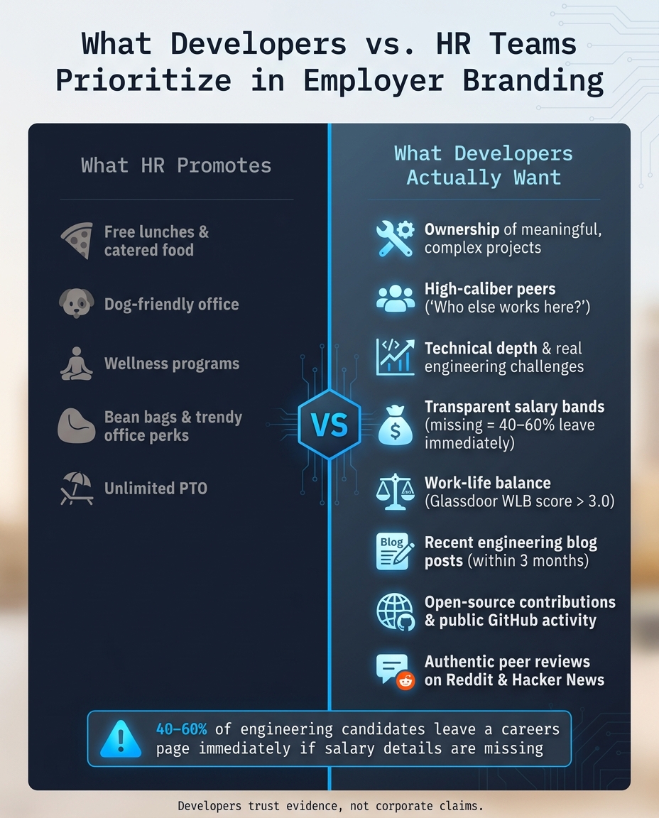 What Developers vs. HR Teams Prioritize in Employer Branding
