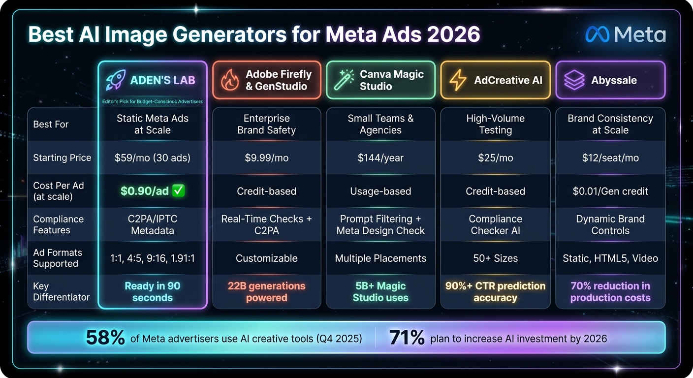 Best AI Image Generators for Meta Ads 2026: Side-by-Side Comparison