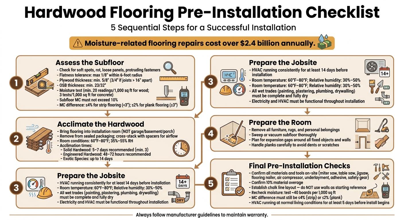 Hardwood Flooring Pre-Installation Checklist: Step-by-Step Guide