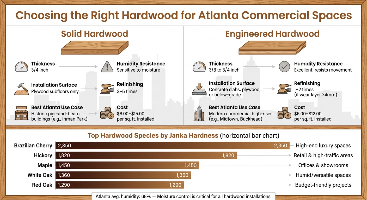 Solid vs. Engineered Hardwood for Atlanta Commercial Spaces