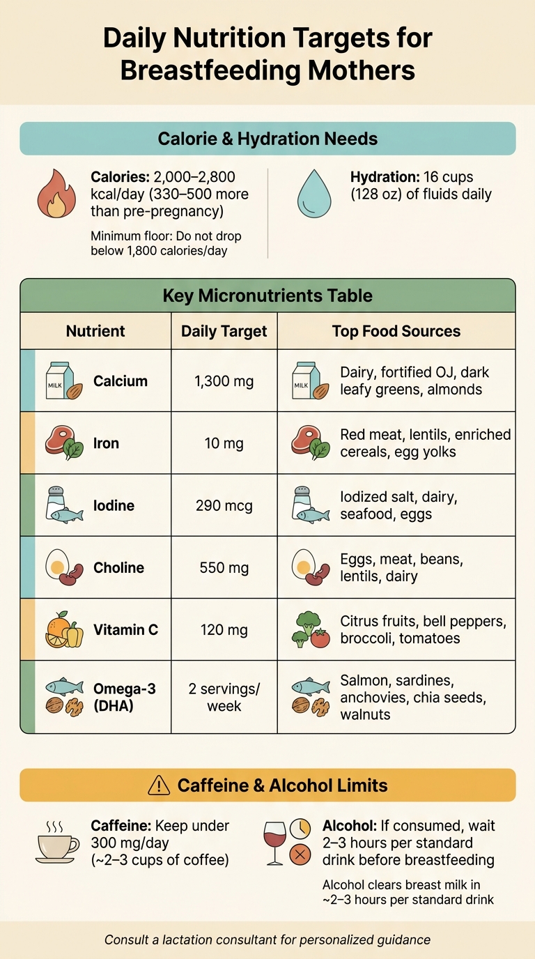 Breastfeeding Diet: Daily Nutrition Targets at a Glance