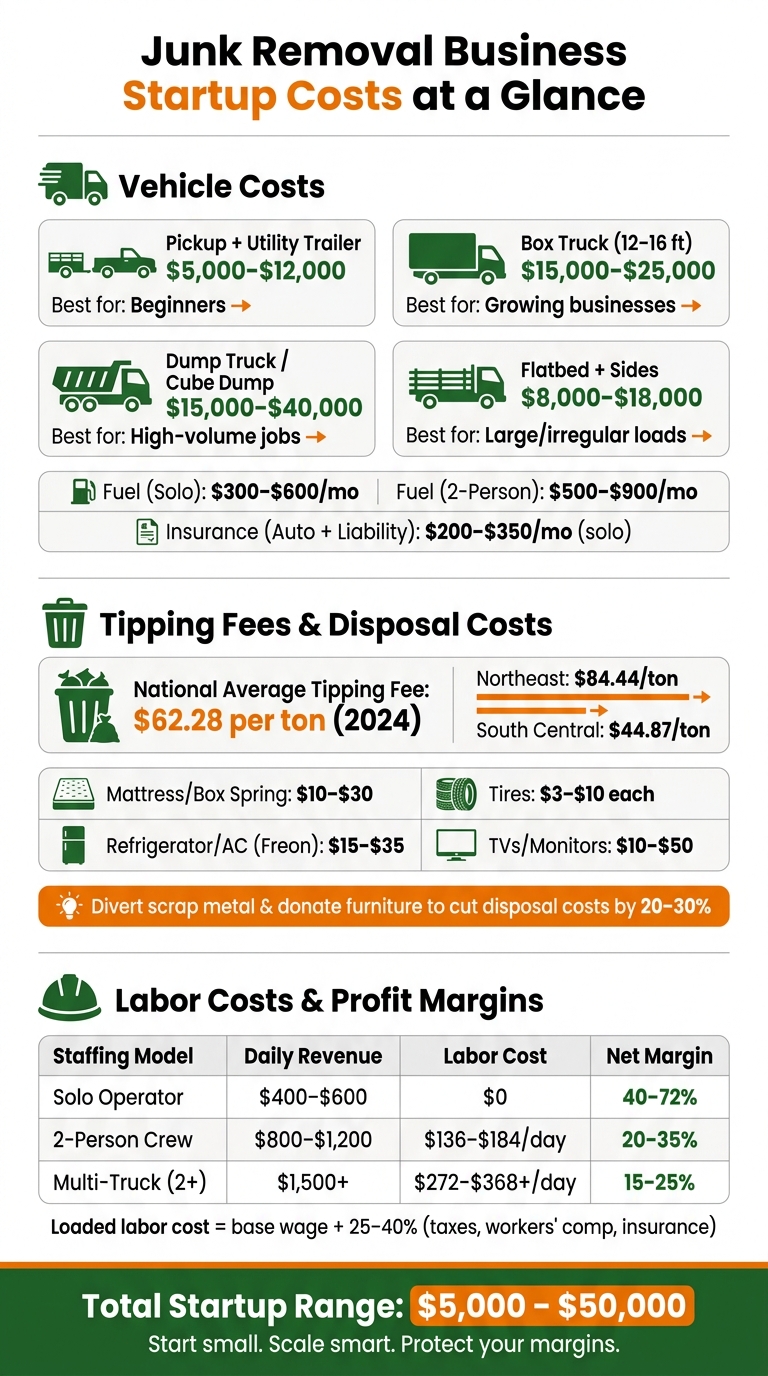 Junk Removal Business Startup Costs: Trucks, Tipping Fees & Labor Breakdown