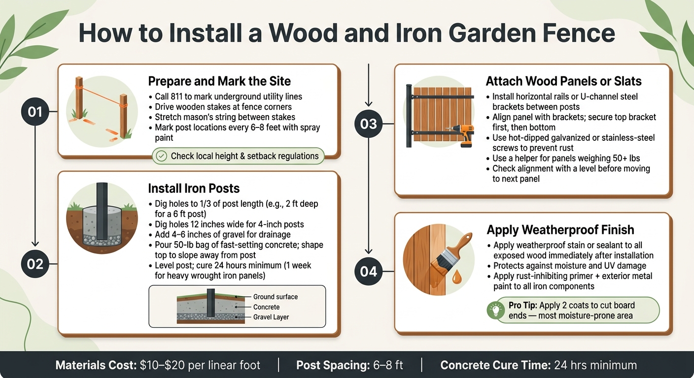 How to Install a Wood and Iron Garden Fence: Step-by-Step Guide