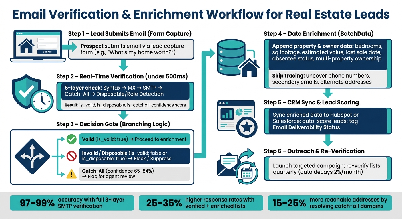 Email Verification & Enrichment Workflow for Real Estate Leads