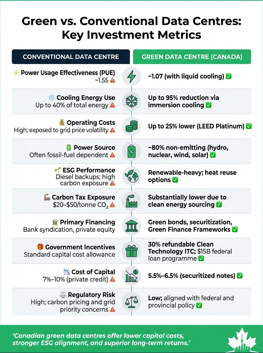 Green vs. Conventional Data Centres: Key Investment Metrics