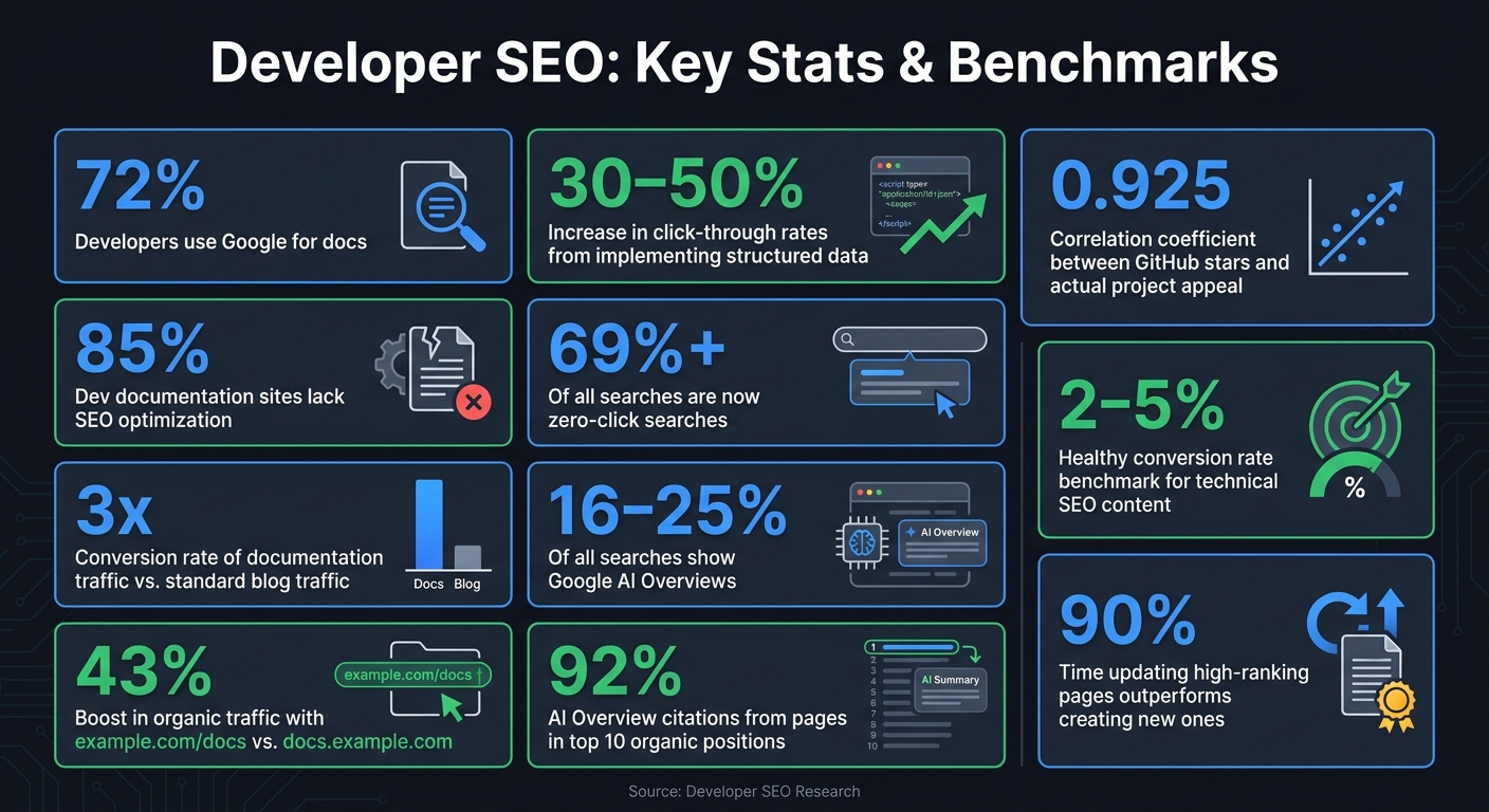 Developer SEO: Key Stats & Benchmarks for Developer Tools