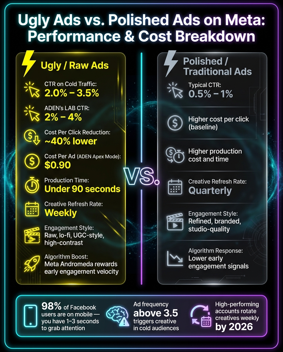 Ugly Ads vs. Polished Ads on Meta: Performance & Cost Breakdown