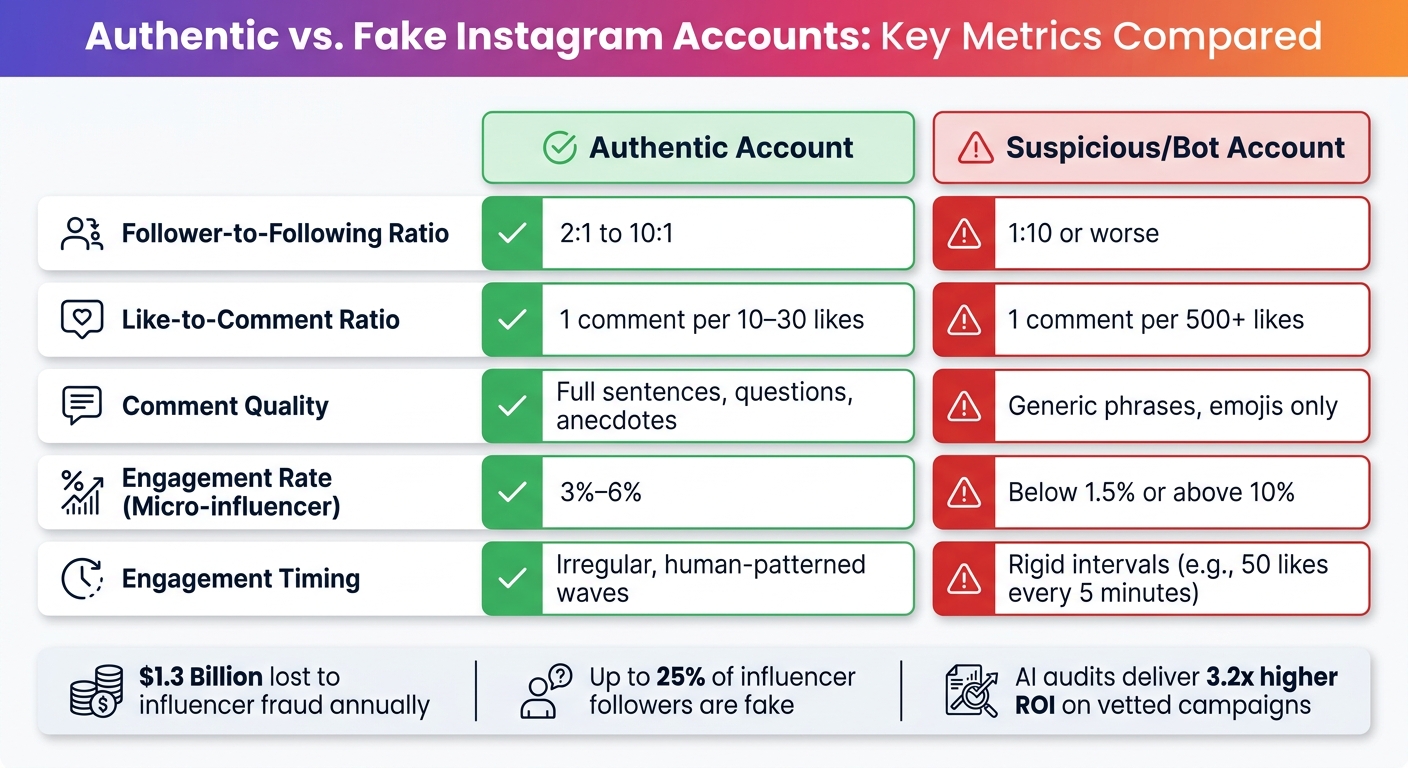 Authentic vs. Fake Instagram Accounts: Key Metrics Compared