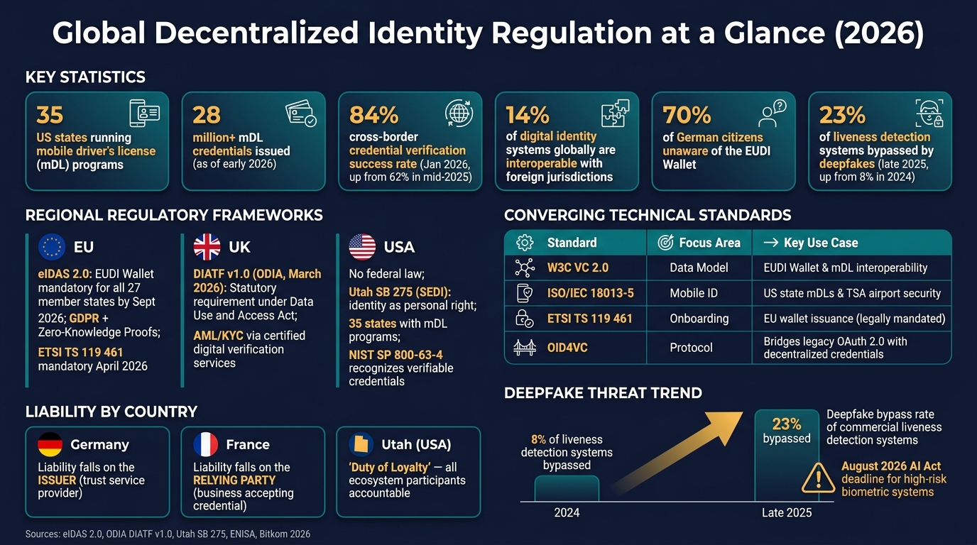 Emerging Trends in Decentralized Identity Regulation 3 Global Decentralized Identity Regulation: Key Frameworks, Stats & Standards (2026)