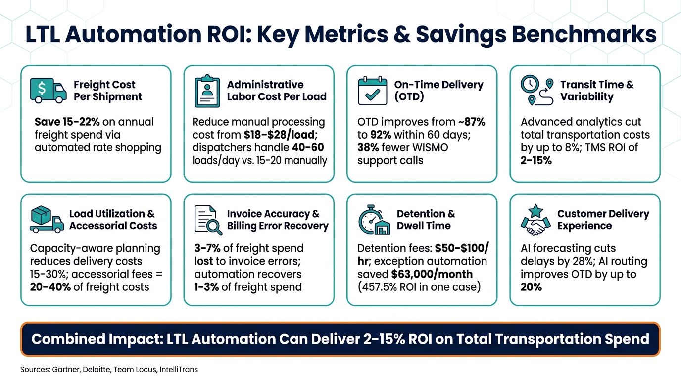 LTL Automation ROI: Key Metrics & Savings Benchmarks