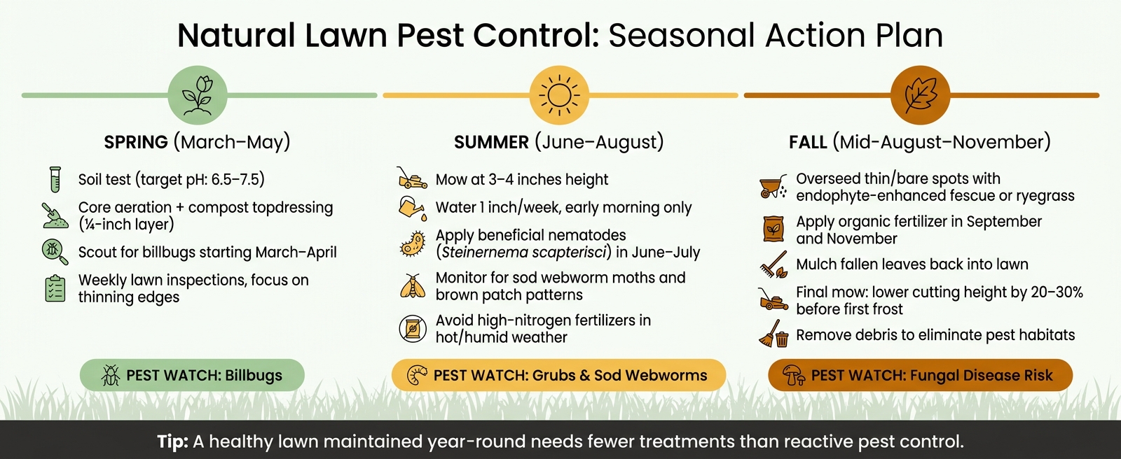 Natural Lawn Pest Control: Seasonal Action Plan