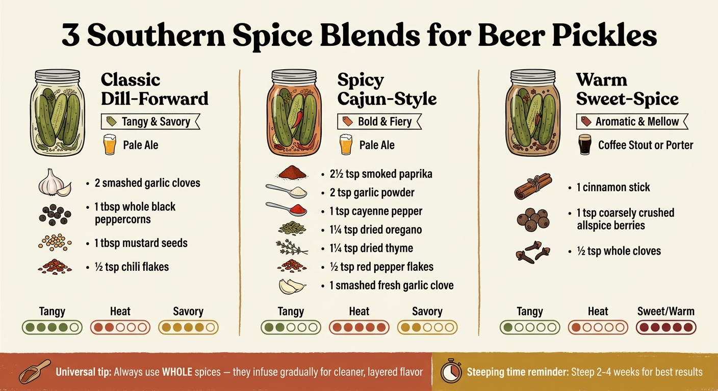 3 Southern Spice Blends for Beer Pickles: Side-by-Side Guide