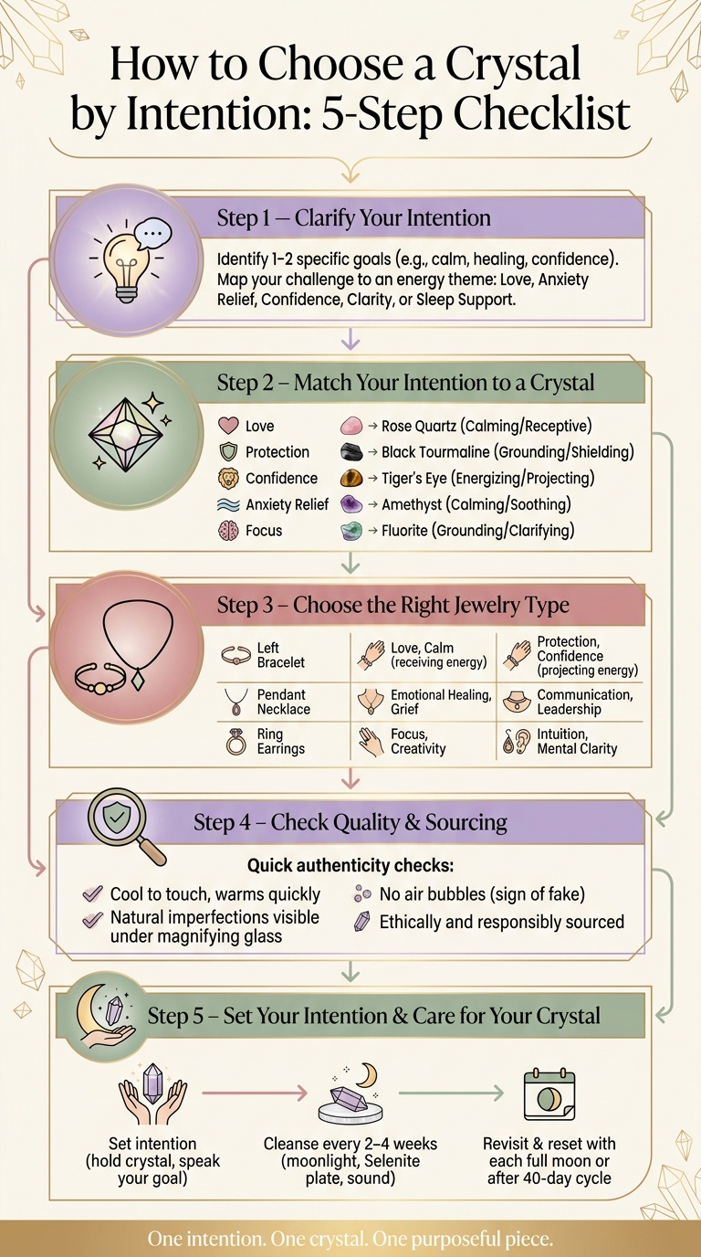 How to Choose a Crystal by Intention: 5-Step Checklist