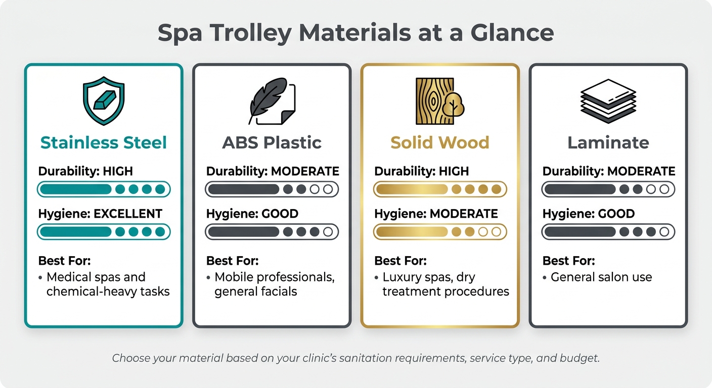 Spa Trolley Materials Compared: Durability, Hygiene & Best Use