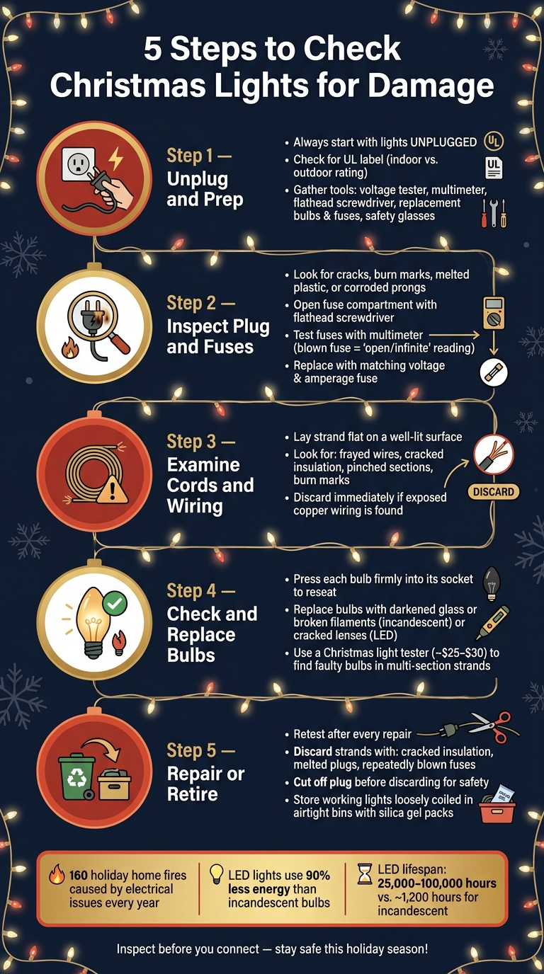 5 Steps to Check Christmas Lights for Damage