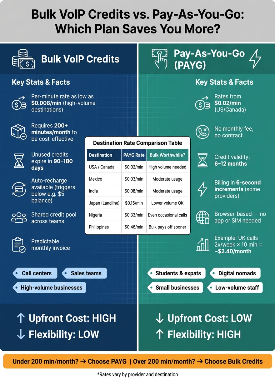 Bulk VoIP Credits vs. Pay-As-You-Go: Which Plan Saves You More?