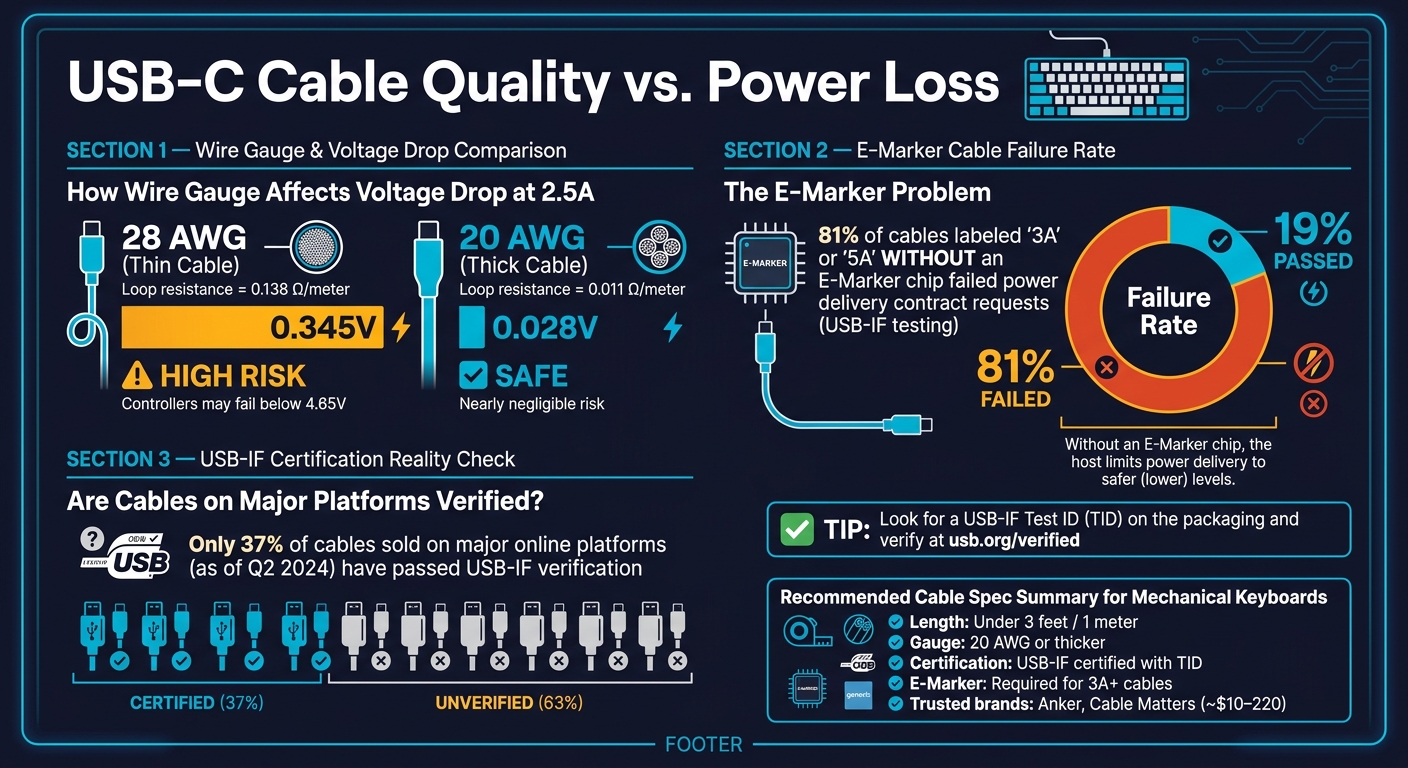 USB-C Cable Quality vs. Power Loss: AWG, Voltage Drop & E-Marker Facts