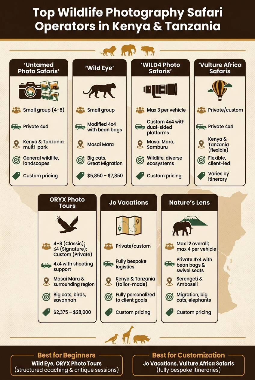 Kenya vs Tanzania Wildlife Photography Tours: Top Operators Compared