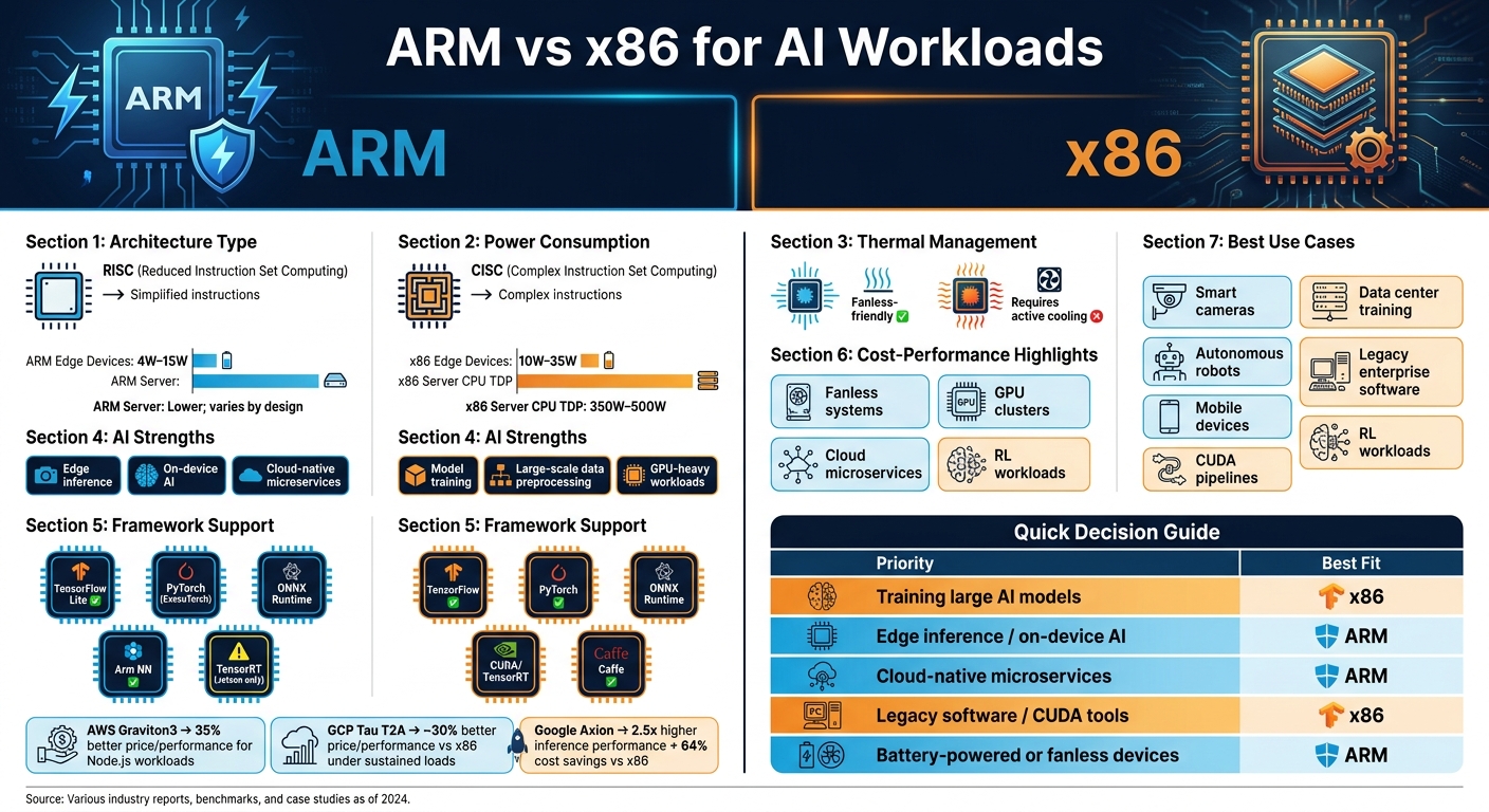 ARM vs x86 for AI: Architecture Comparison & Key Metrics