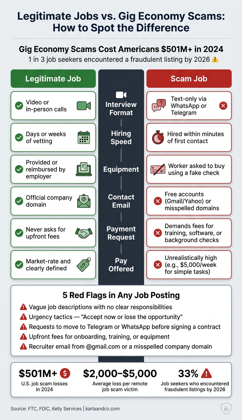 Legitimate Jobs vs. Gig Economy Scams: How to Spot the Difference