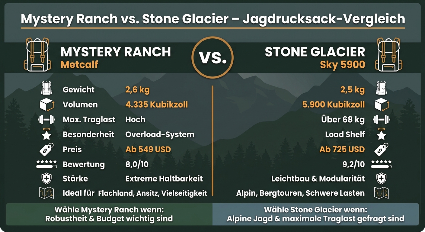 Mystery Ranch vs. Stone Glacier: Jagdrucksack-Vergleich 2024