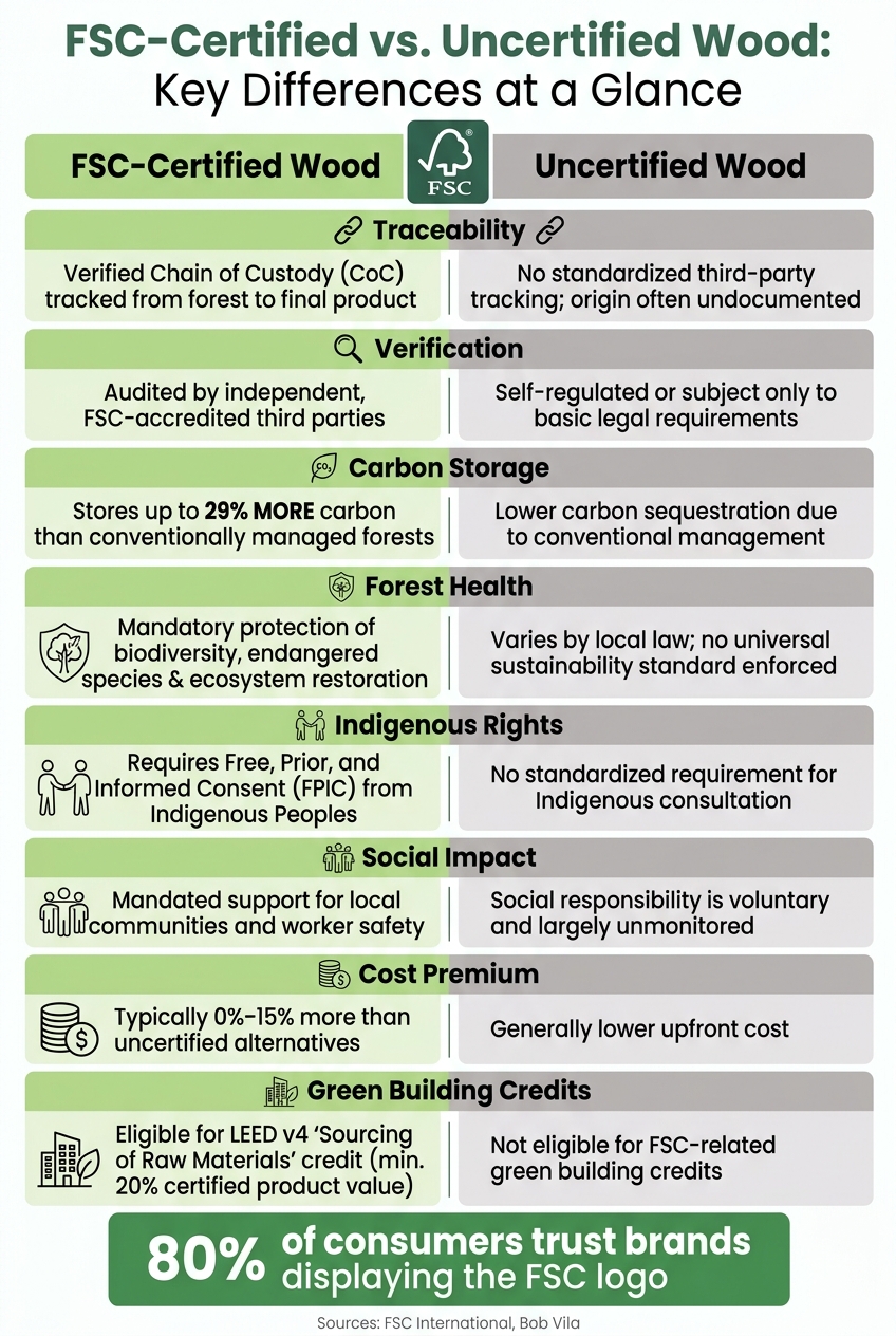 FSC-Certified vs. Uncertified Wood: Key Differences at a Glance