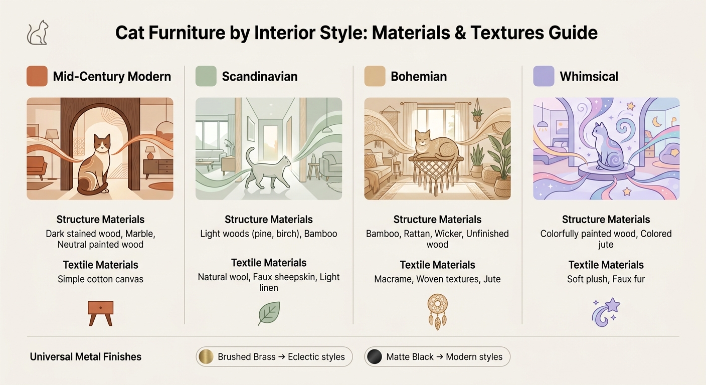 Cat Furniture by Interior Style: Materials & Textures Guide