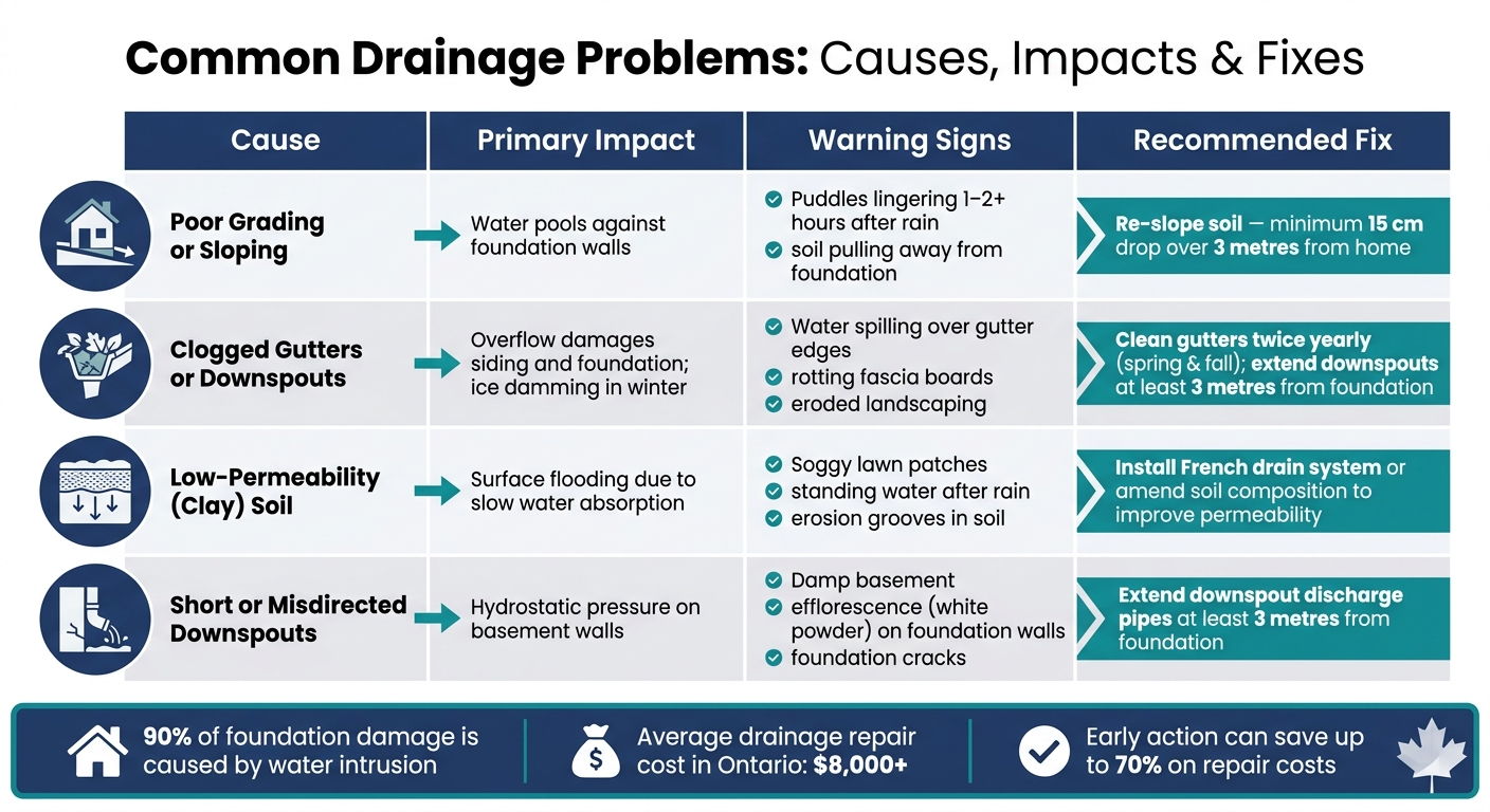 Common Drainage Problems: Causes, Impacts & Fixes