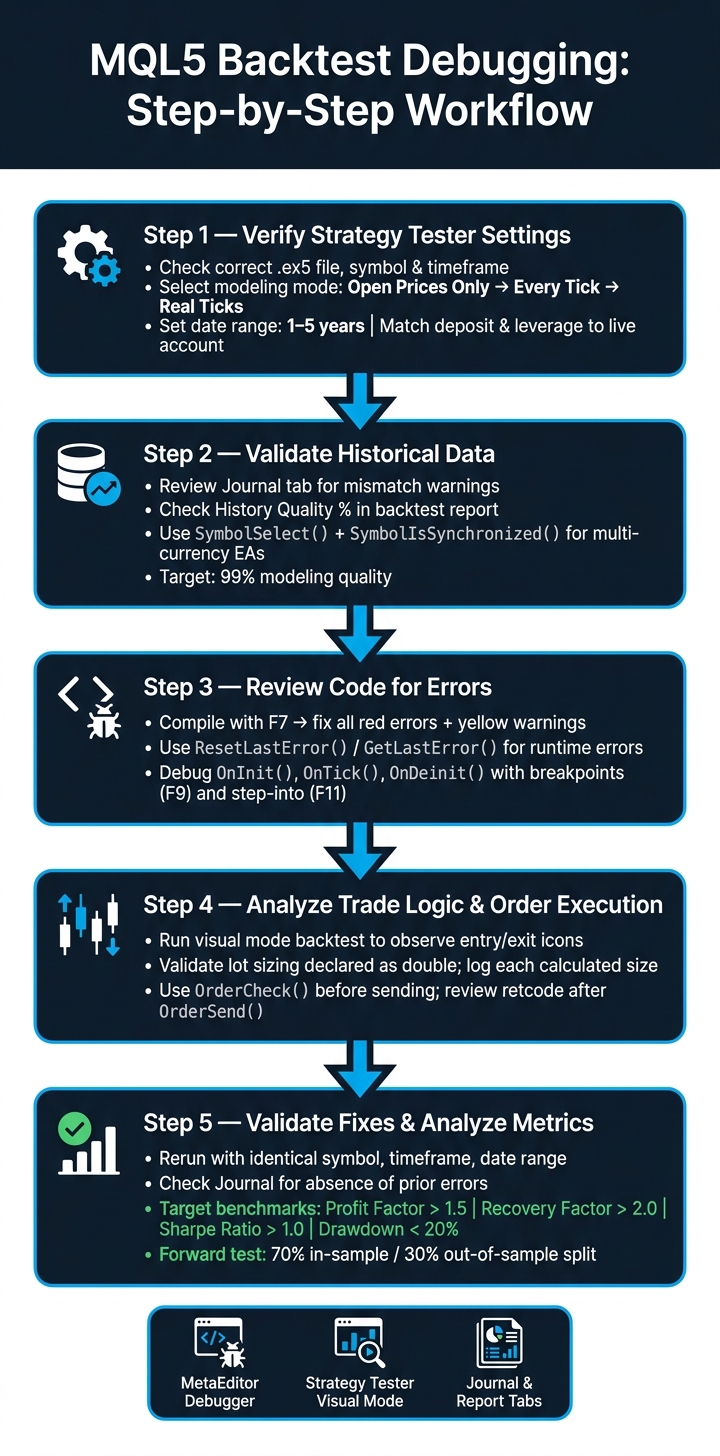 MQL5 Backtest Debugging: Step-by-Step Workflow
