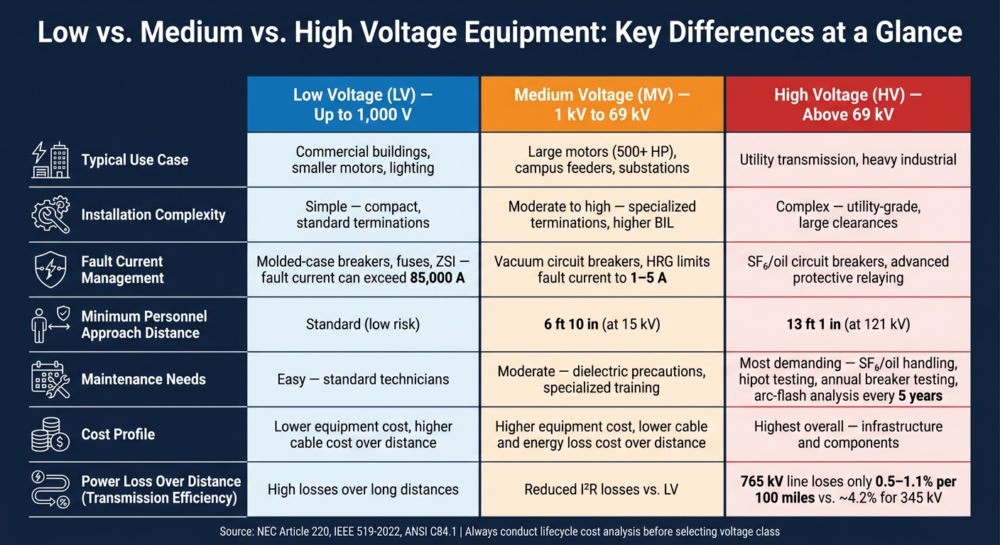 Low vs Medium vs High Voltage Equipment: Key Differences at a Glance