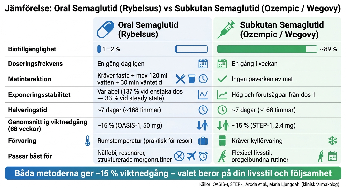 Oral vs Subkutan Semaglutid – Jämförelse av Farmakokinetik