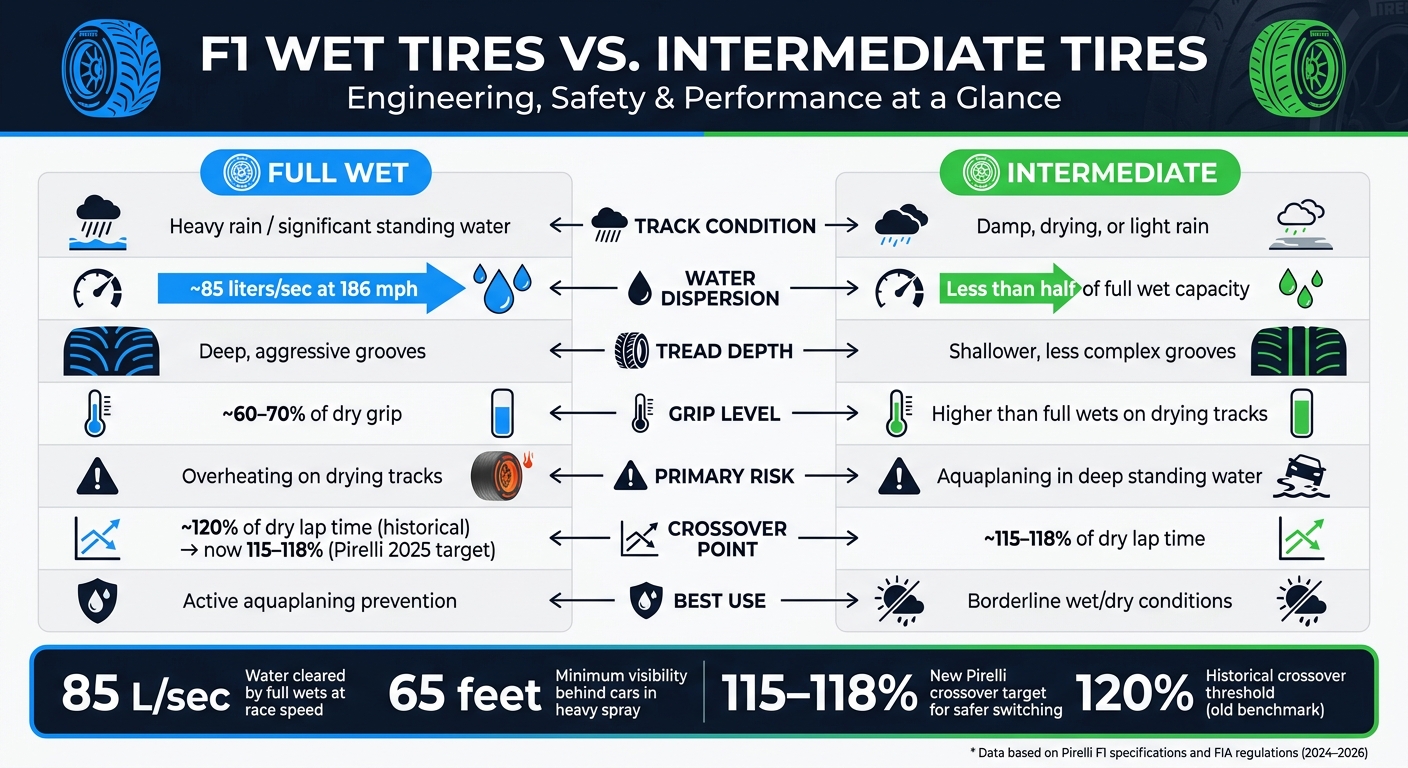 F1 Wet Tires vs. Intermediate Tires: Key Differences & Safety Stats