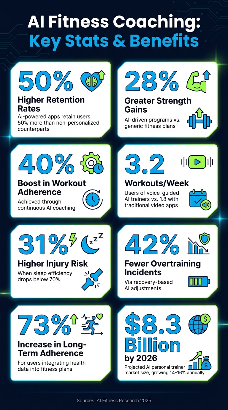 AI Fitness Coaching: Key Stats & Benefits