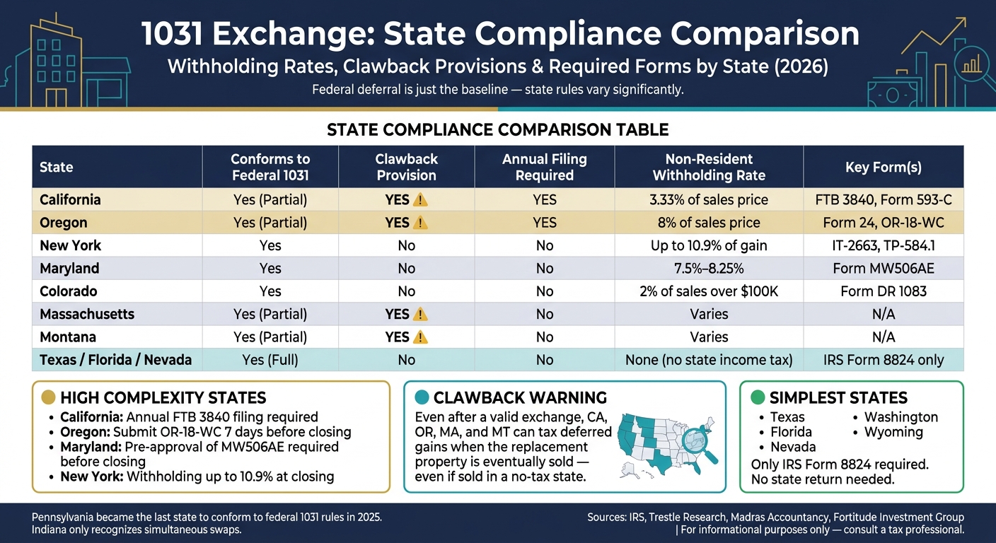 1031 Exchange State Compliance: Withholding Rates, Clawback Rules & Key Forms