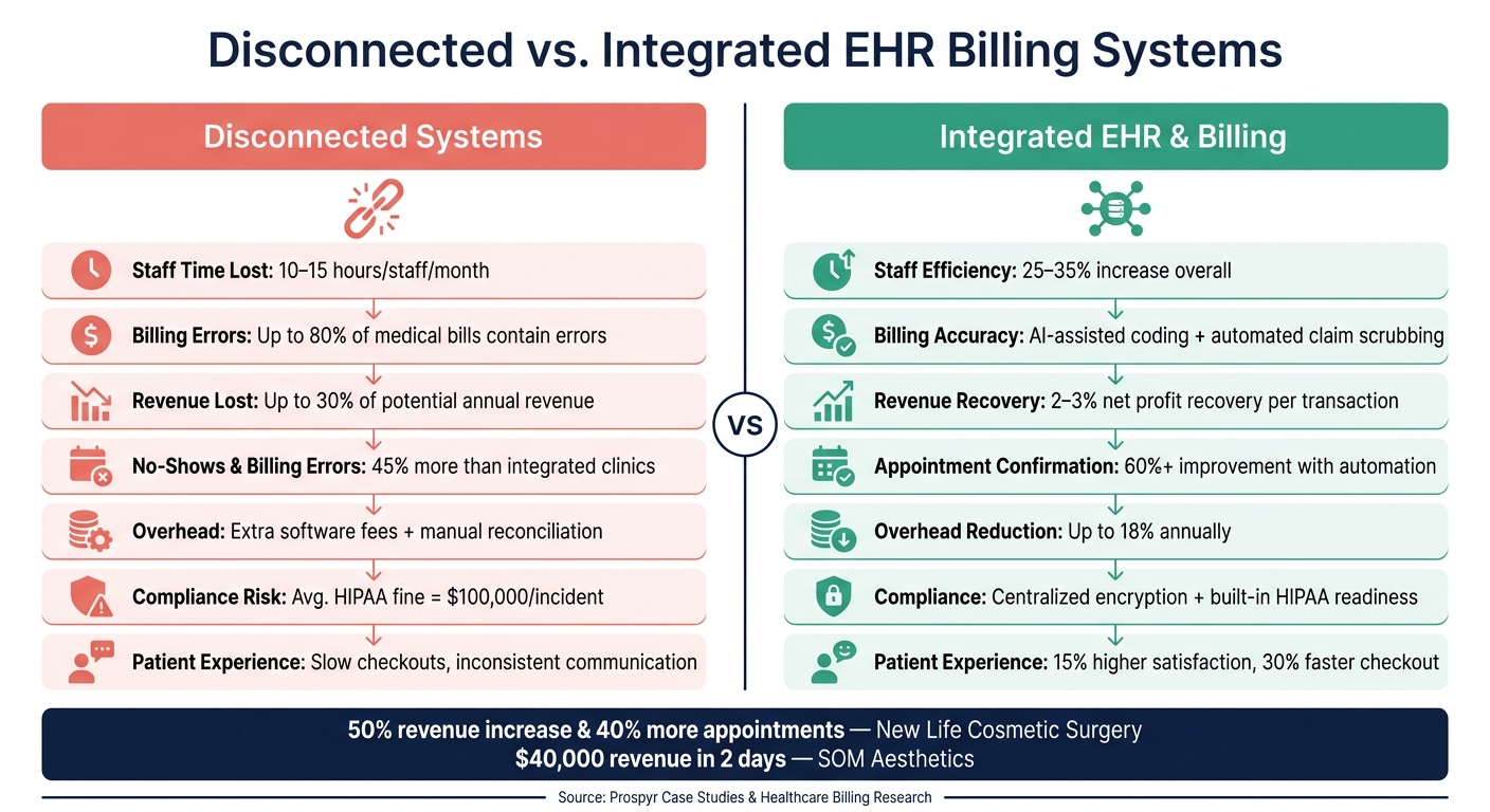 Disconnected vs. Integrated EHR Billing: Key Stats for Aesthetic Clinics