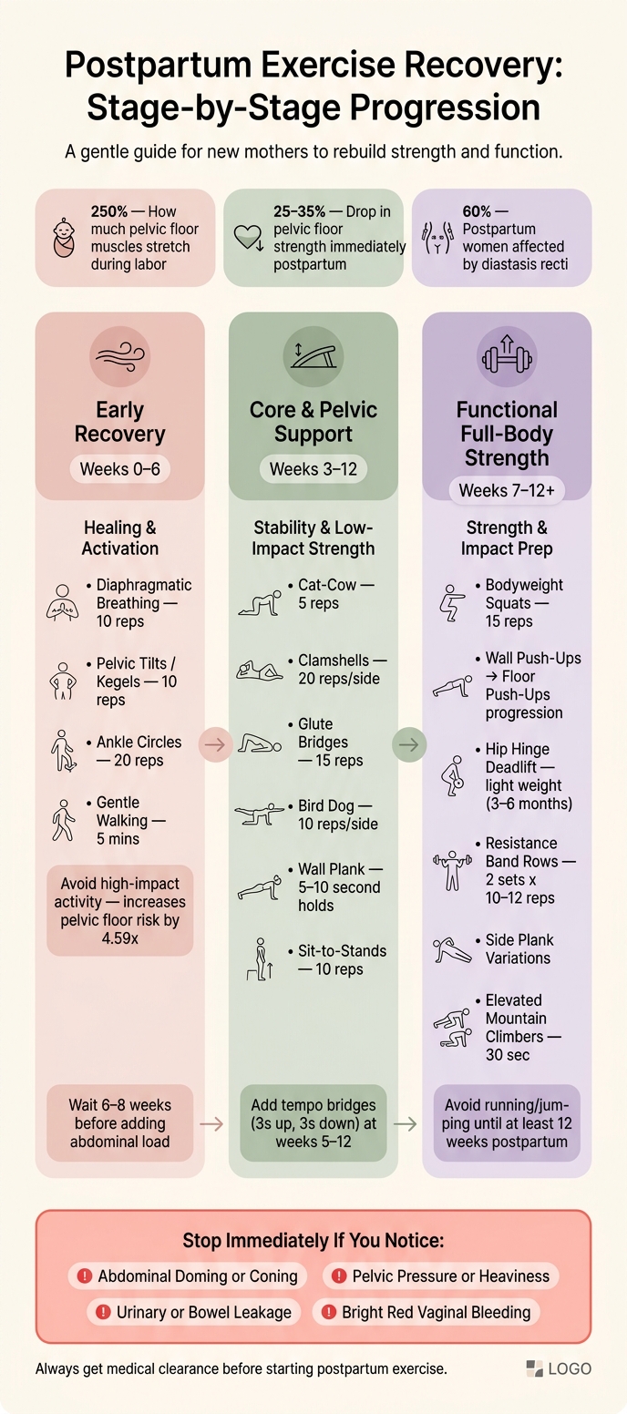 Postpartum Exercise Recovery Stages: Week-by-Week Progression Guide