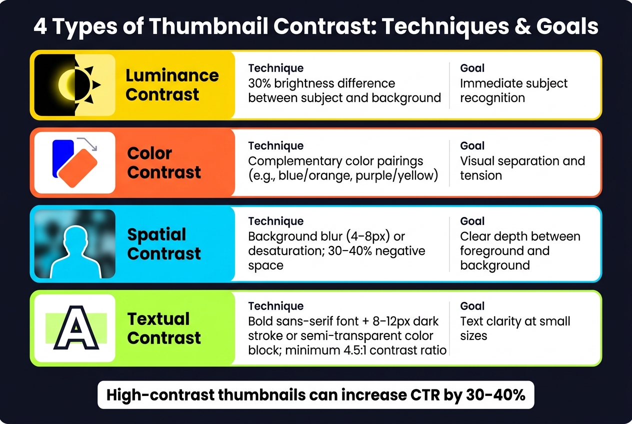 4 Types of Thumbnail Contrast: Techniques & Goals