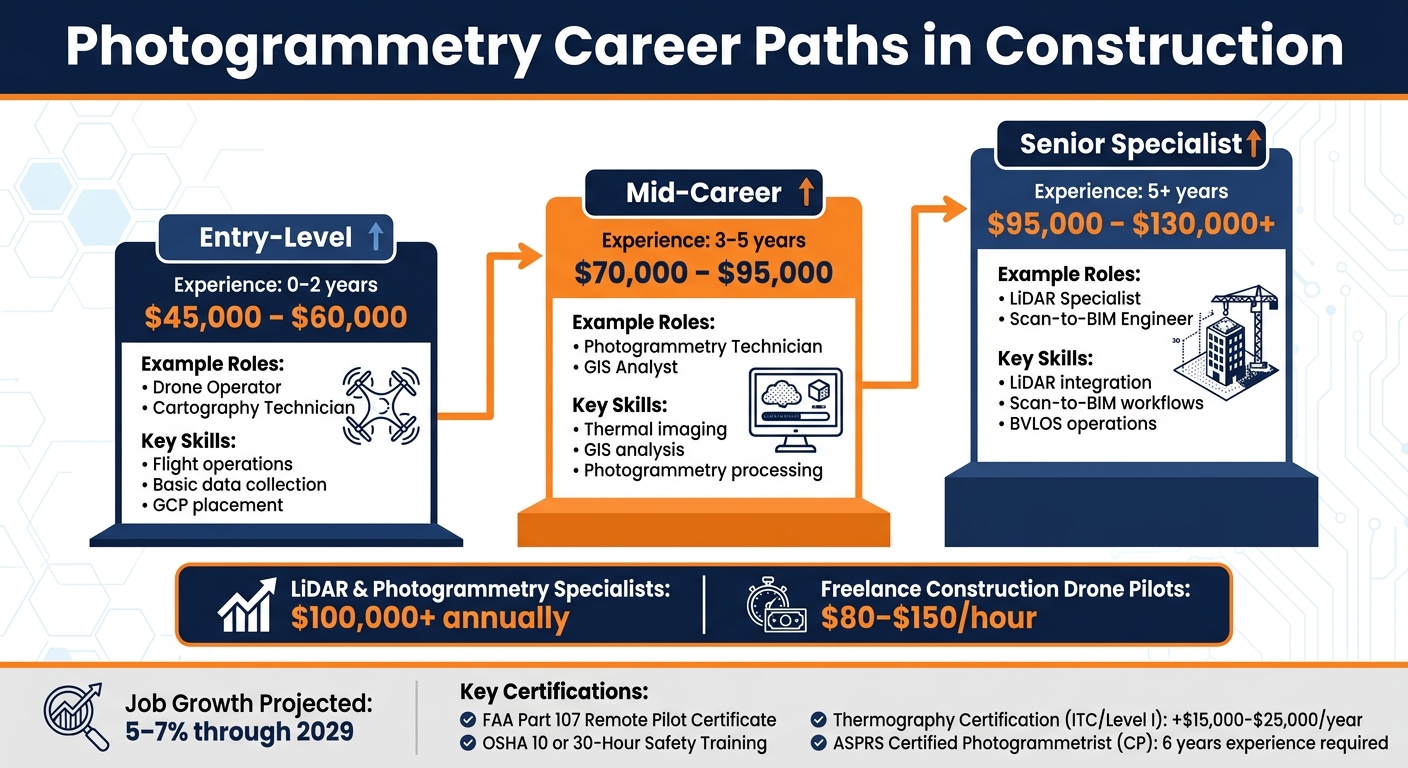 Photogrammetry Career Levels & Salary Ranges in Construction