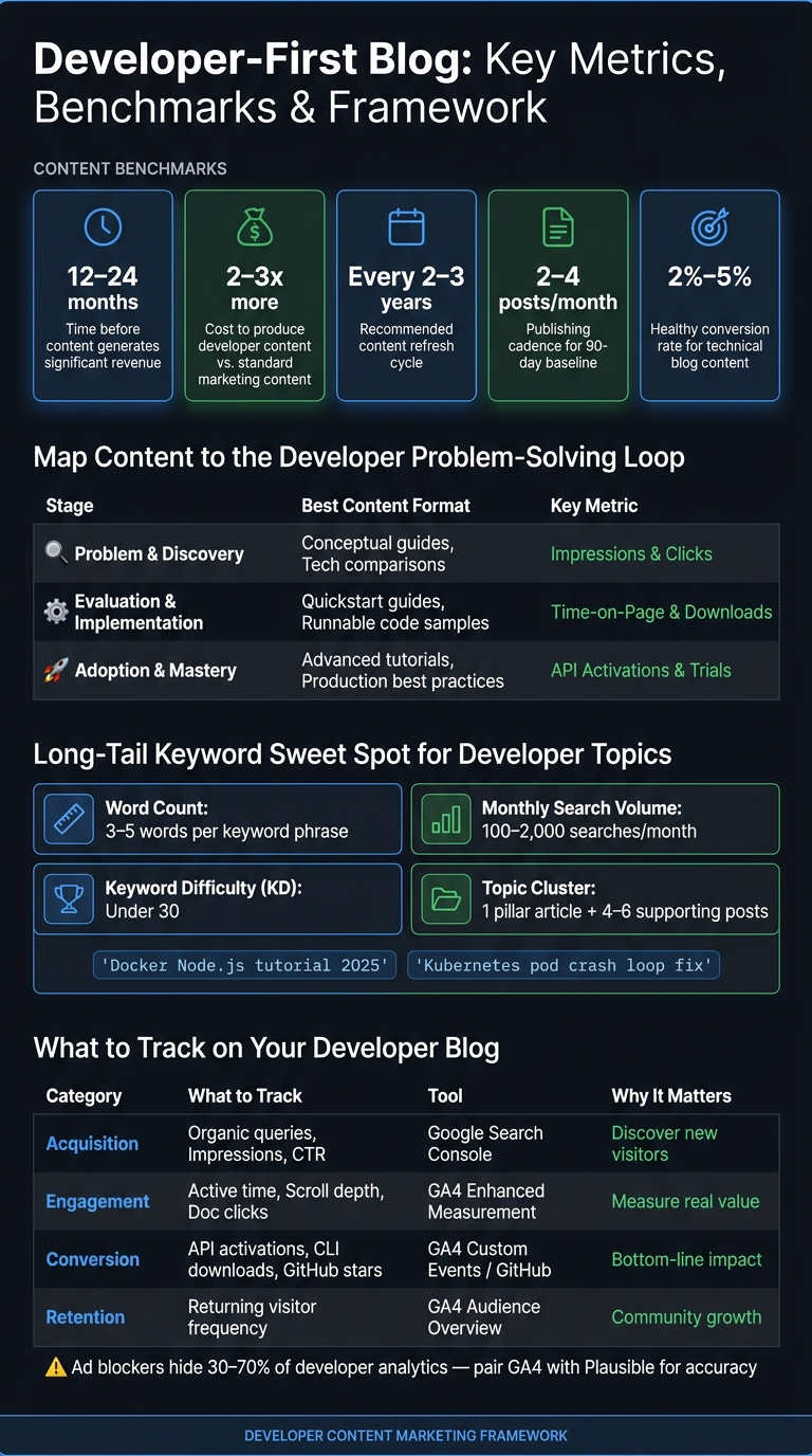 Developer Blog Success: Key Metrics, Benchmarks & Content Framework