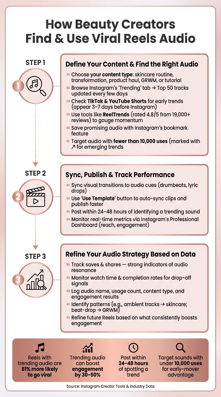 How Beauty Creators Find & Use Viral Reels Audio: A Step-by-Step Workflow