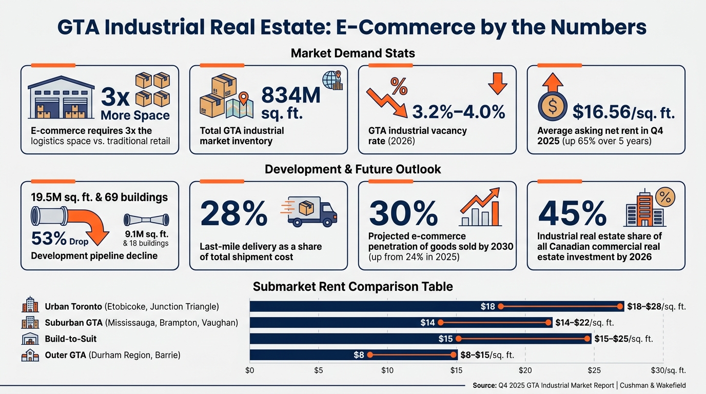 GTA Industrial Real Estate: Key E-Commerce Market Stats (2025–2026)