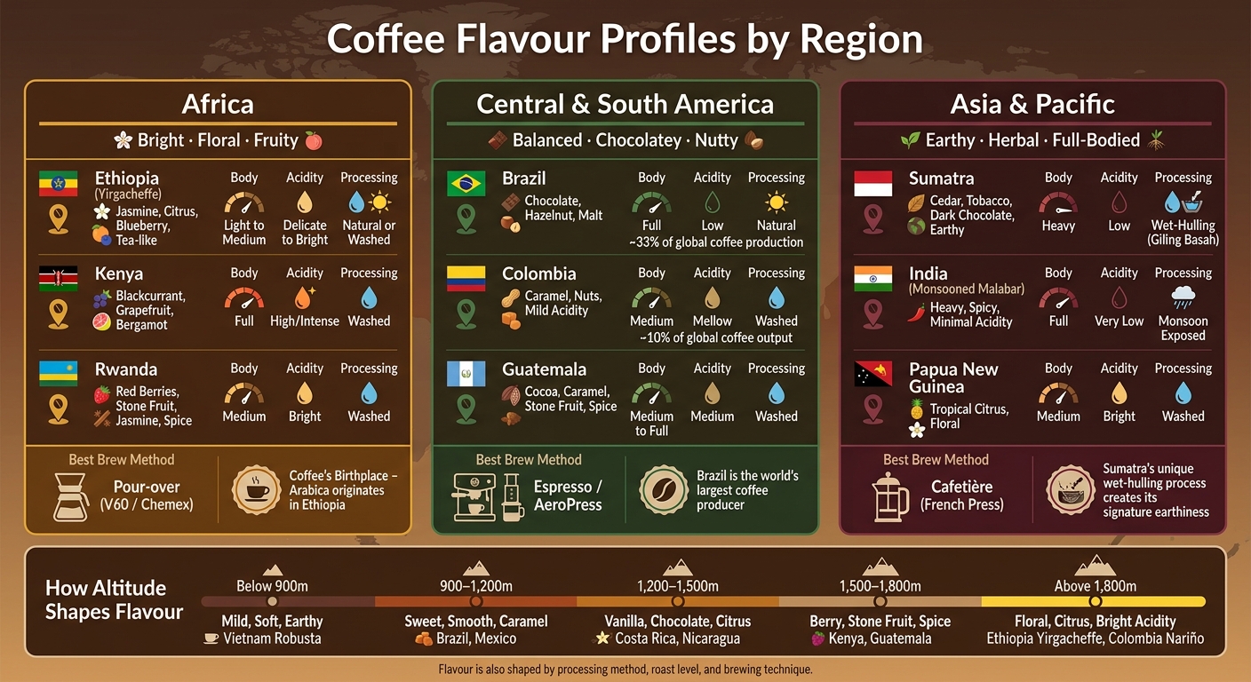Coffee Flavour Profiles by Region: Africa, Americas & Asia-Pacific