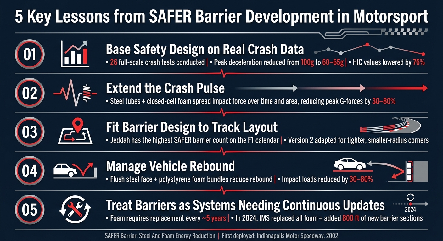 5 Key Lessons from SAFER Barrier Development in Motorsport
