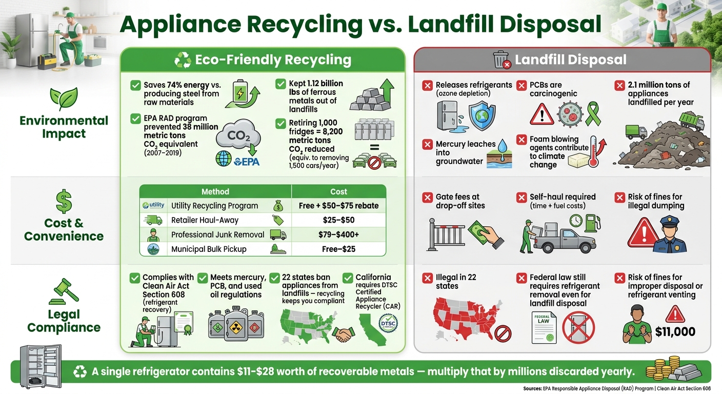 Appliance Recycling vs. Landfill Disposal: Cost, Environment & Compliance