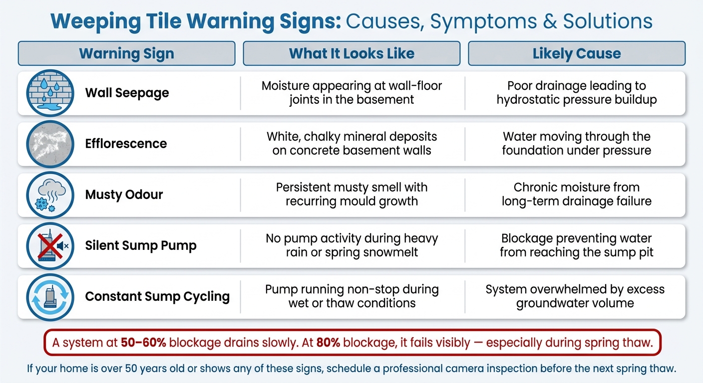 Weeping Tile Warning Signs: Causes, Symptoms & Solutions