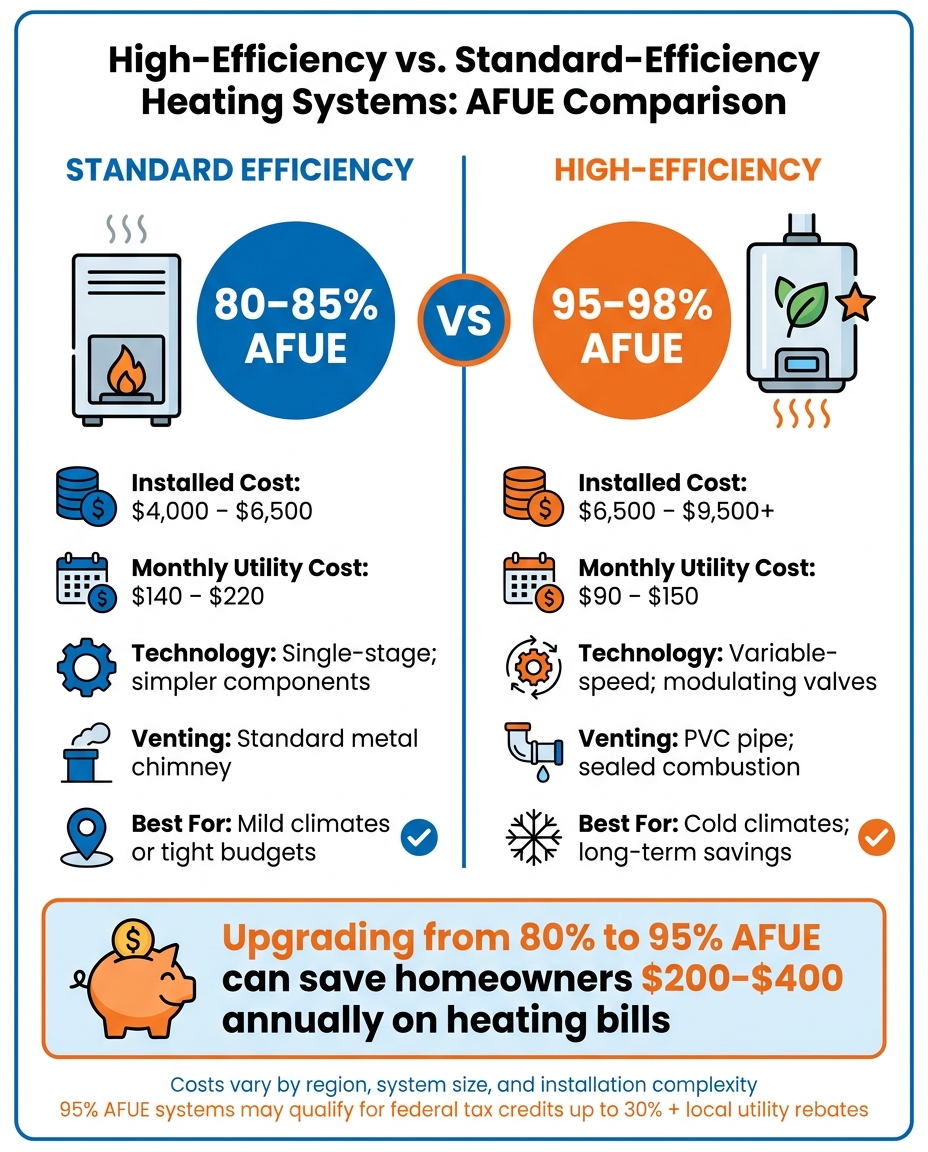 AFUE Ratings by Heating System Type: Efficiency & Cost Comparison
