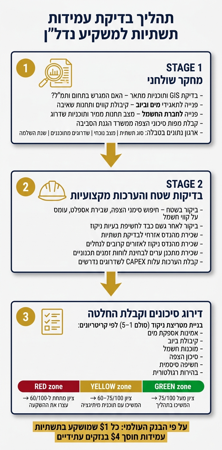 תהליך בדיקת עמידות תשתיות לפני השקעה בנדל