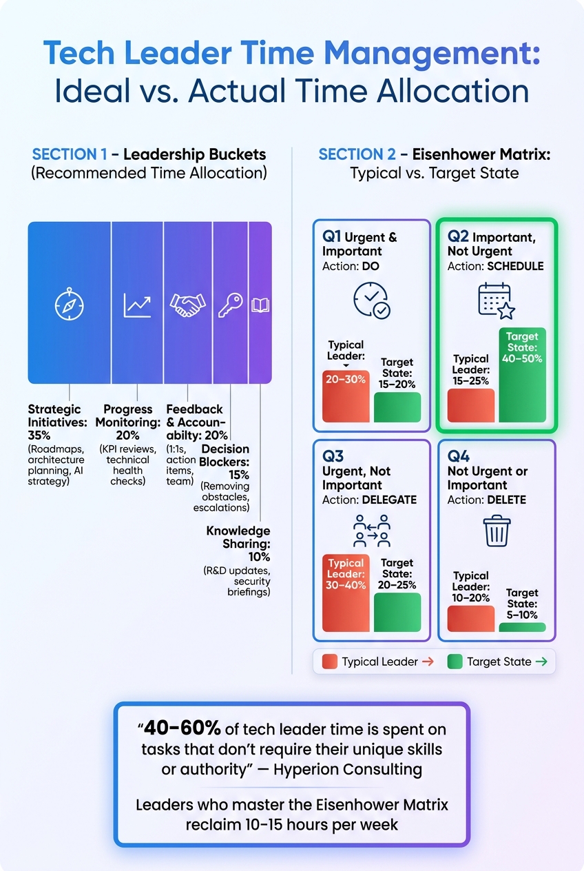 Tech Leader Time Management: Ideal vs. Actual Time Allocation